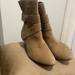 Nine West Tan Ankle Boots with Buckle Detail